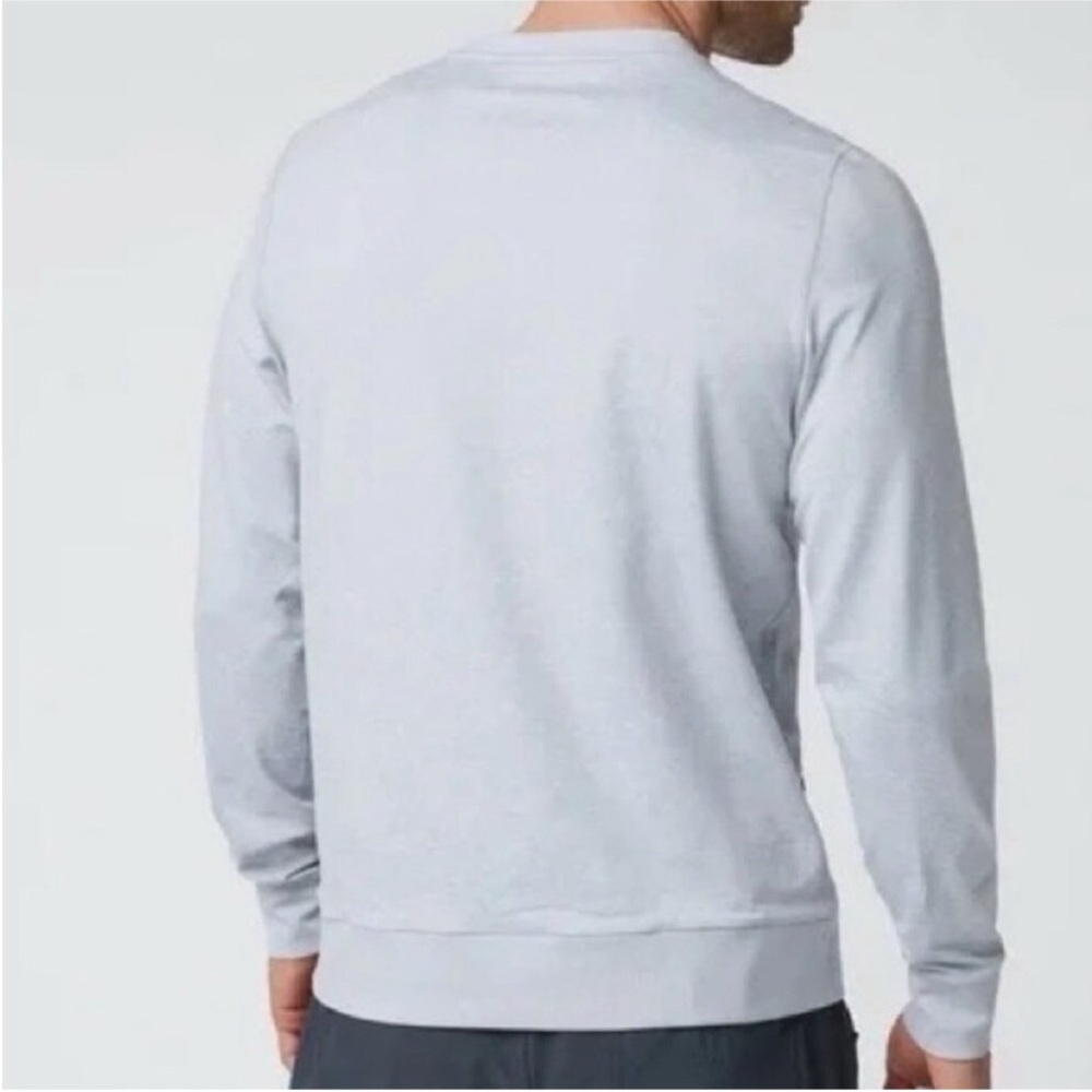 Vuori Mens Ponto Performance Crew Platinum Light Heather Grey - Picture 3 of 9